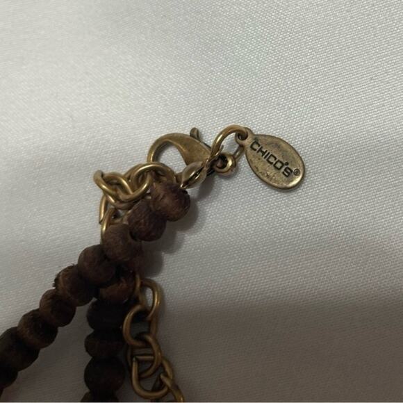 Chico’s Boho Beaded Choker Statement Necklace - Picture 7 of 11